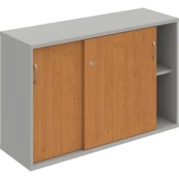 Policová skříň SZ 2 120 02 – Skříňka s posuv. dveřmi 76,8 × 120 cm - Olše , Šedá , USN – Hobis