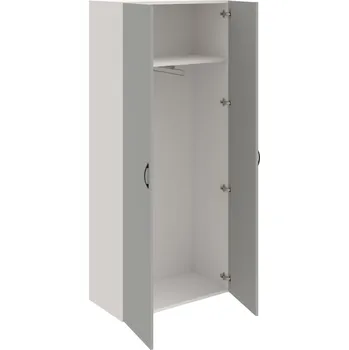 Policová skříň D 5 80 01 – Skříň šatní dvéřová 185 × 80 cm - Šedá , Bílá , UCO – černá