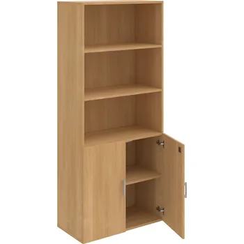 Policová skříň DZ 5 80 03 – Skříň policová dvéřová 185 × 80 cm - Dub , Dub , USH – hranatá