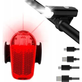 Cyklosvítilna SILNÉ LED LAMPKA ROWEROWA PŘEDNÍ OSVĚTLENÍ NA KOLO SADA IPX4 1050mAh