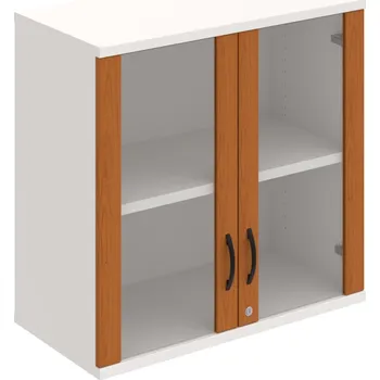 Policová skříň SZ 2 80 02 H – Skříň policová dvéřová 76,8 × 80 cm - Třešeň , Bílá , UCO – černá