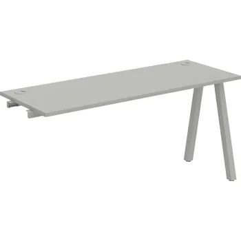 Psací stůl UE A 1600 R – Stůl pracovní délky 160 cm, hl 60 cm, k řetězení - Šedá , Šedý kov