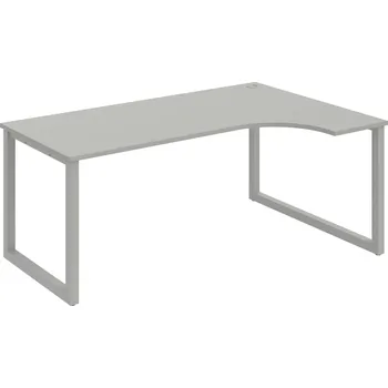Psací stůl UE O 1800 L – Stůl ergo 180 × 120 cm, levý - Šedá , Šedý kov
