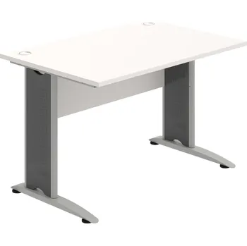 Psací stůl CS 1200 – Stůl pracovní rovný 120 cm - Bílá , Bílá , Šedý kov