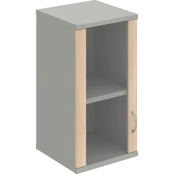 Policová skříň S 2 40 02 L H – Skříň policová dvéřová 76,8 × 40 cm - Akát , Šedá , USN – Hobis