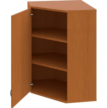 Policová skříň SRV 3 01 L H – Skříň vnitřní roh levá 115,2 cm - Třešeň , Třešeň , UCO – černá
