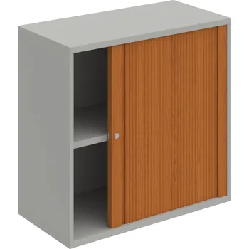 Policová skříň SZ 2 80 03 P – Skříň policová roletová pravá 76.8 × 80 cm - Šedá , Třešeň
