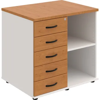 SPKZ 3 80 60 L P – Skříňka ke stolu, levá, s centrálním zamykáním - Olše , Bílá , UCO – černá