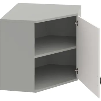 Policová skříň SRV 2 01 P H – Skříň vnitřní roh pravá 76,8 cm - Bílá , Šedá , UCO – černá