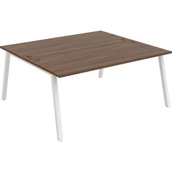 Psací stůl USD A 1800 – Stůl pracovní 180 × 160 cm - Ořech , Bílý kov