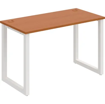 Psací stůl UE O 1200 – Stůl pracovní délky 120 cm, hl. 60 cm - Třešeň , Bílý kov