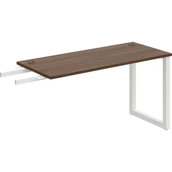 Psací stůl UE O 1400 RU – Stůl pracovní délky 140 cm, hl. 60 cm, k řetězení - Ořech , Bílý kov