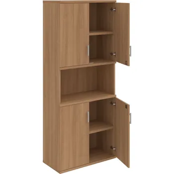 Policová skříň SZ 5 80 05 – Skříň policová dvéřová 192 × 80 cm - Višeň , Višeň , USH – hranatá