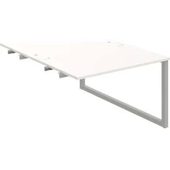 Psací stůl USD O 1200 R – Stůl pracovní 120 × 160 cm, k řetězení - Bílá , Šedý kov
