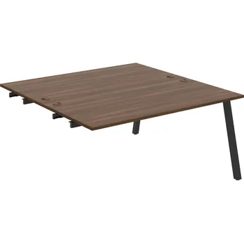 Psací stůl USD A 1600 R – Stůl pracovní 160 × 160 cm, k řetězení - Ořech , Černý kov