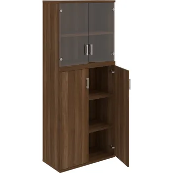 Policová skříň S 5 80 11 – Skříň policová dvéřová 192 × 80 cm - Ořech , Ořech , USH – hranatá