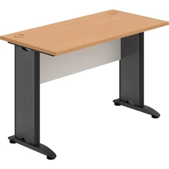 Psací stůl CE 1200 – Stůl pracovní rovný 120 cm, hl. 60 cm - Buk , Bílá , Černý kov