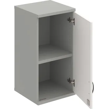 Policová skříň SZ 2 40 01 P H – Skříň policová dvéřová 76,8 × 40 cm - Bílá , Šedá , UCO – černá