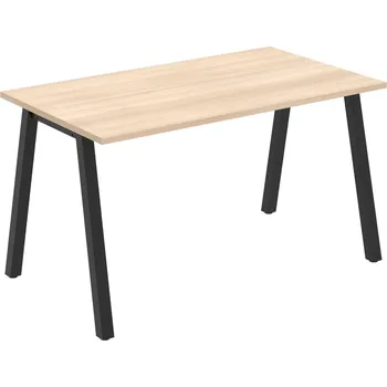 Psací stůl UJ A 1400 – Stůl jednací rovný délky 140 cm - Akát , Černý kov