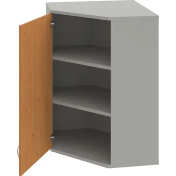 Policová skříň SRV 3 01 L H – Skříň vnitřní roh levá 115,2 cm - Olše , Šedá , USN – Hobis