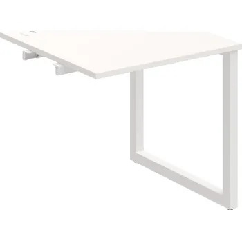 Psací stůl US O 800 R – Stůl pracovní délky 80 cm, k řetězení - Bílá , Bílý kov