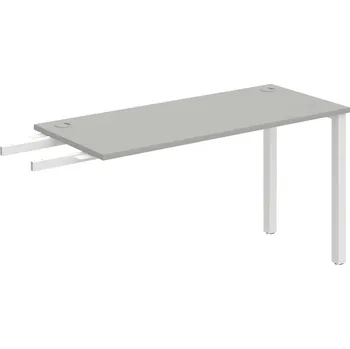 Psací stůl UE 1400 RU – Stůl pracovní délky 140 cm, hloubka 60 cm, k řetězení - Šedá , Bílý kov