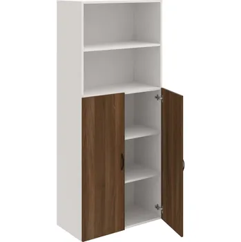 Policová skříň D 5 80 04 – Skříň policová dvéřová 185 × 80 cm - Ořech , Bílá , UCO – černá