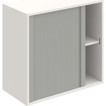 Policová skříň DZ 2 80 03 L – Skříň polic rolet levá 74 × 80 cm - Bílá , Šedá