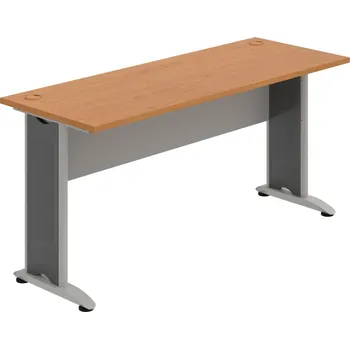 Psací stůl CE 1600 – Stůl pracovní rovný 160 cm, hl. 60 cm - Olše , Šedá , Šedý kov
