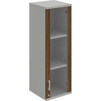 Policová skříň SZ 3 40 02 P H – Skříň policová dvéřová 115,2 × 40 cm - Ořech , Šedá , USH – hranatá