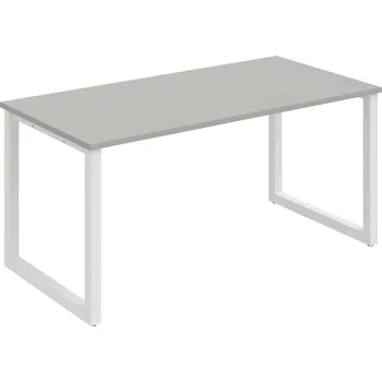 Psací stůl UJ O 1600 – Stůl jednací rovný délky 160 cm - Šedá , Bílý kov