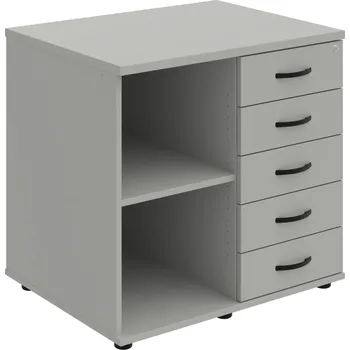 SPKZ 3 80 60 P P – Skříňka ke stolu, pravá, s centrálním zamykáním - Šedá , Šedá , UCO – černá