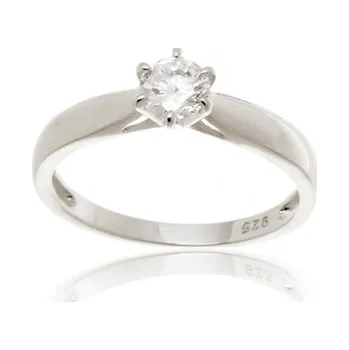 Prsten Dámský stříbrný prsten s čirým zirkonem STRP0622F