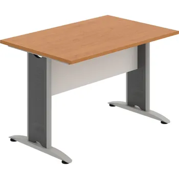 Jednací stůl CJ 1200 – Stůl jednací rovný 120 cm - Olše , Bílá , Šedý kov
