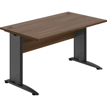 Psací stůl CS 1400 – Stůl pracovní rovný 140 cm - Ořech , Ořech , Černý kov