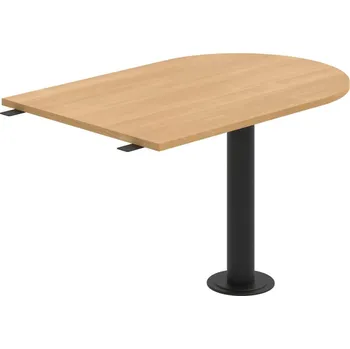 Psací stůl GP 1200 3 – Stůl jednací délky 120 cm ukončený obloukem - Dub , Černý kov