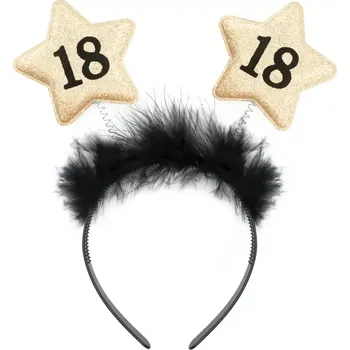 Čelenka s hvězdami 18. narozeniny - černá