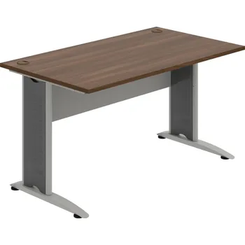 Psací stůl CS 1400 – Stůl pracovní rovný 140 cm - Ořech , Šedá , Šedý kov