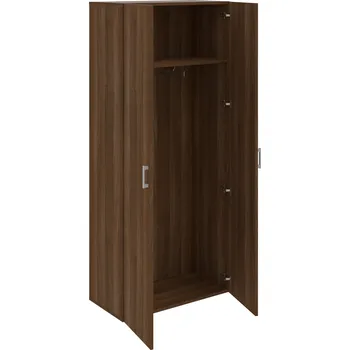 Policová skříň D 5 80 01 – Skříň šatní dvéřová 185 × 80 cm - Ořech , Ořech , USH – hranatá