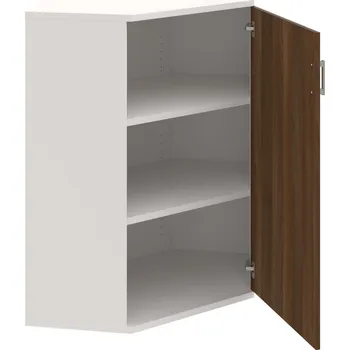 Policová skříň SRV 3 01 P – Skříň vnitřní roh pravá 115,2 cm - Ořech , Bílá , USH – hranatá