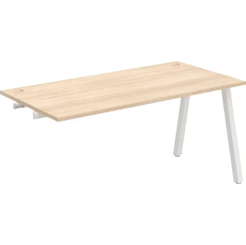 Psací stůl US A 1600 R – Stůl pracovní délky 160 cm, k řetězení - Akát , Bílý kov