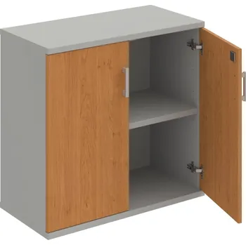 Policová skříň SZ 2 80 01 – Skříň policová dvéřová 76,8 × 80 cm - Olše , Šedá , USH – hranatá