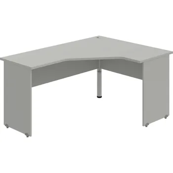 Psací stůl GEV 60 L – Stůl ergo levý 160 × 120 cm - Šedá , Šedá , Šedý kov