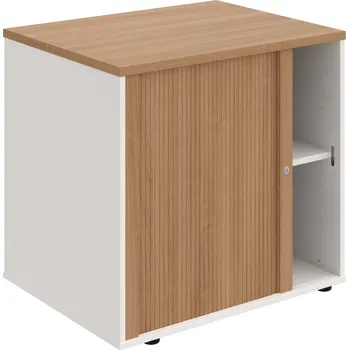 SPRZ 80 60 L N – Skříňka ke stolu, roletová, levá, š. 80 cm, léta napříč - Višeň , Bílá , Višeň