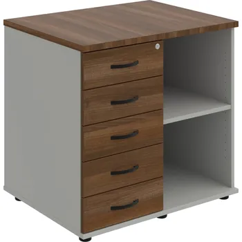 SPKZ 3 80 60 L P – Skříňka ke stolu, levá, s centrálním zamykáním - Ořech , Šedá , UCO – černá