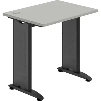 Psací stůl FE 800 – Stůl pracovní rovný 80 cm, hl. 60 cm - Šedá , Černý kov