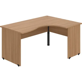 Psací stůl GE 2005 L – Stůl ergo levý 160 × 120 cm - Višeň , Višeň , Černý kov