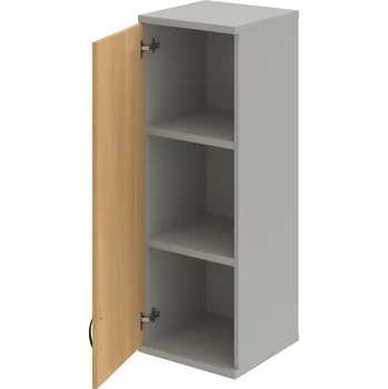 Policová skříň S 3 40 01 L H – Skříň policová dvéřová 115,2 × 40 cm - Dub , Šedá , UCO – černá