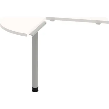 Psací stůl CP 21 L – Stůl jednací, levý, ø 100 cm - Bílá , Šedý kov