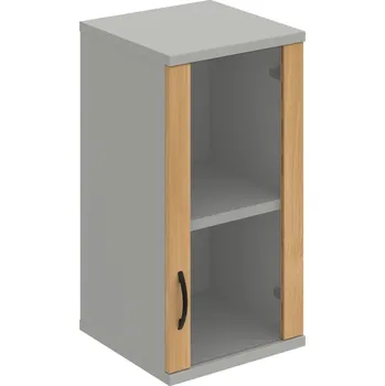 Policová skříň S 2 40 02 P H – Skříň policová dvéřová 76,8 × 40 cm - Dub , Šedá , UCO – černá